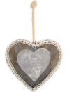 náhled Drevené srdce s plechovým stredom 25x15,5 cm GD DESIGN