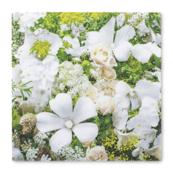 Servítky biele kvety