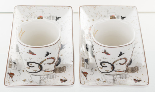 detail Porcelánové šálky na espresso s podtáckom 80 ml GD DESIGN