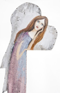 detail Maľba anjela v dúhových šatách GD DESIGN