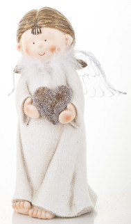 detail Vianočná figúrka anjel chlapček s ľad osvetlením GD DESIGN