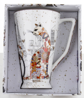 detail Porcelánový hrnček s mačkami a Eiffelovkou 500 ml GD DESIGN