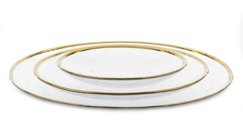 detail Sklenený tanier so zlatý okrajom GD DESIGN
