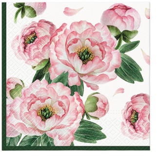 detail Papierové obrúsky s ružovými kvetmi GD DESIGN
