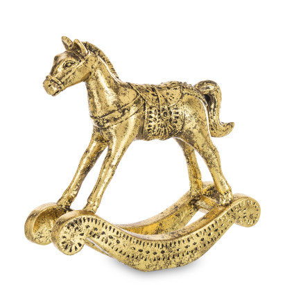Dekorácia hojdací kôň zlatý
