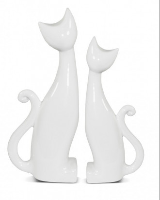 Biele keramické mačičky sada 2 ks