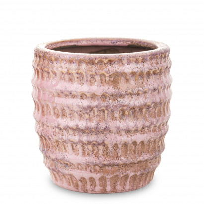 Ružový kvetináč z keramiky