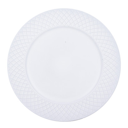 Dekoratívny tanier biely plastový