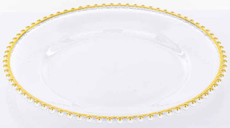 detail Dekoratívny plastový tanier so zlatým okrajom GD DESIGN