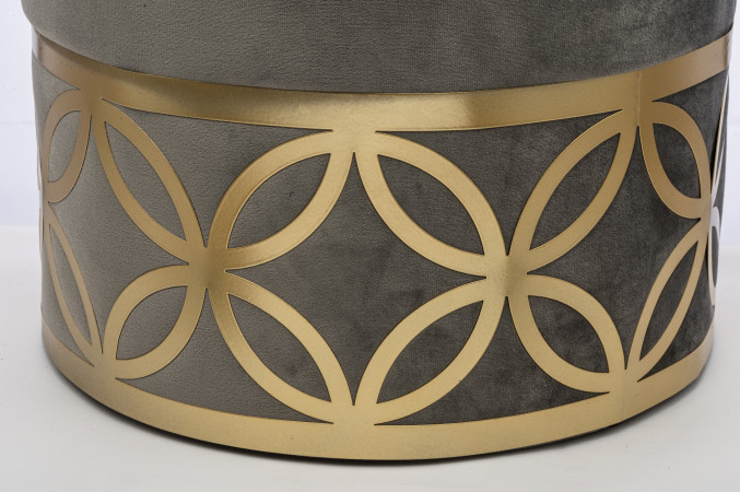 detail Šedý taburet so zlatým vzorom GD DESIGN