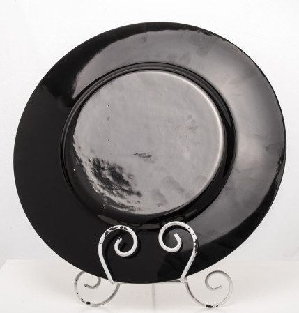 detail Čierny sklenený tanier GD DESIGN