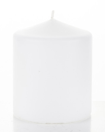 detail Pl bílá svíčka k klasický mat malý válec fi8 GD DESIGN