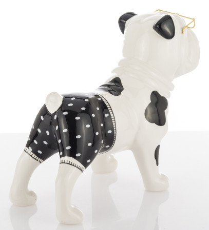 detail Bielo-čierny pes s okuliarmi GD DESIGN