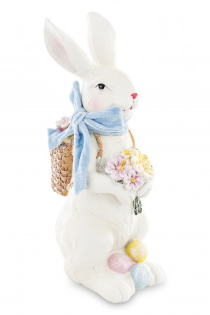 detail Biely zajačik s modrou mašľou  GD DESIGN