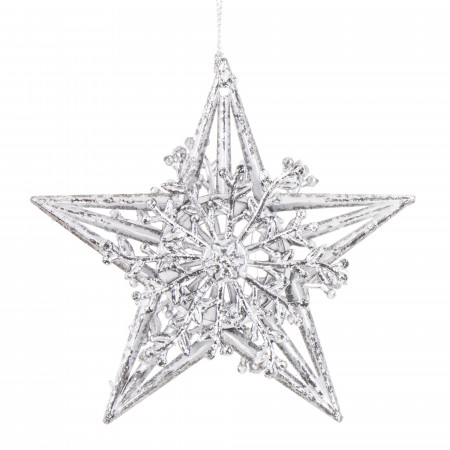 detail Vianočná dekorácia hviezda strieborná GD DESIGN