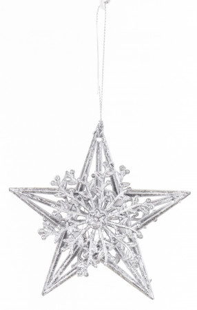 detail Vianočná dekorácia hviezda strieborná GD DESIGN