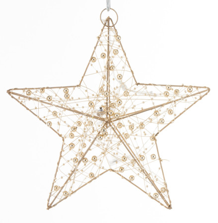 detail Dekorácia zlatá hviezda s ľad osvetlením GD DESIGN