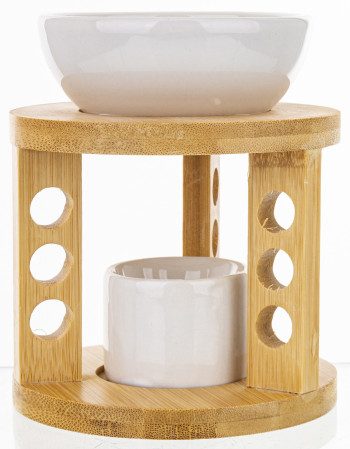 detail Arómalampa drevená s keramikou GD DESIGN