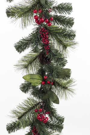 detail Vánoční dekorace girlanda s ozdobami a led osvětlením GD DESIGN