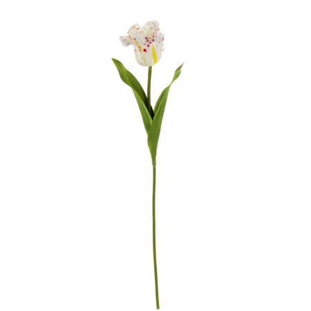 detail Umelý biely tulipán s farebnými detailmi GD DESIGN