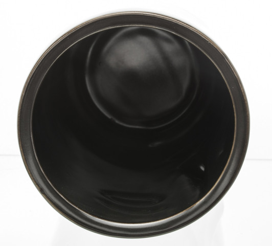 detail Keramická čierna váza so striebornou tvárou GD DESIGN
