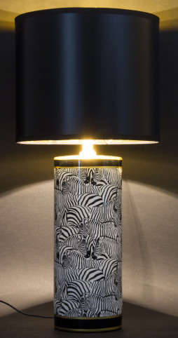 detail Vysoká stolná lampa dekor zebra GD DESIGN