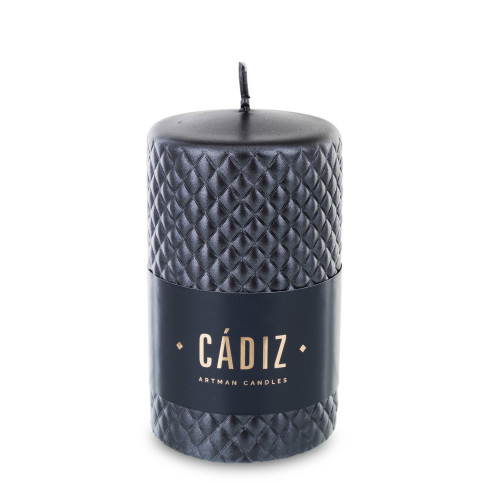 detail Čierna sviečka Cádiz valec 12x7 cm GD DESIGN