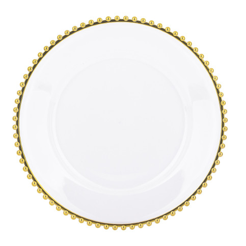 detail Dekoratívny plastový tanier so zlatým okrajom GD DESIGN