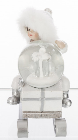detail Figúrka dieťa na saniach so sklenenou guľou GD DESIGN