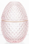 náhled Skleněná dóza ve tvaru vejce růžové rýhované GD DESIGN