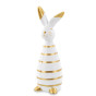 náhled Dekorácia biely zajac so zlatými prúžkami GD DESIGN