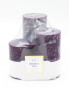 náhled Sviečka sada valec fialová 3pack glass classic Orient Lili GD DESIGN