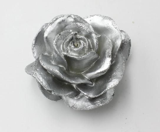 detail Svíčka růže velká stříbrná GD DESIGN