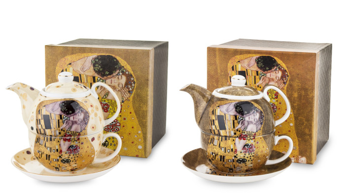 detail Šálka ​​s kanvičkou a tanierikom Gustav Klimt GD DESIGN