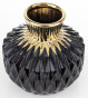 náhled Černá keramická váza se zlatým hrdlem GD DESIGN
