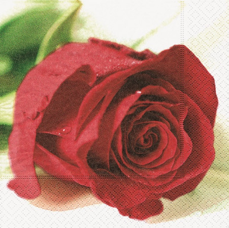 detail Ubrousky s červenou růží GD DESIGN