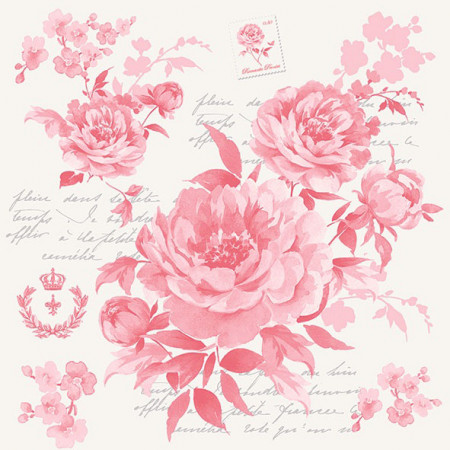 detail Ubrousky s růžovými kytkami GD DESIGN