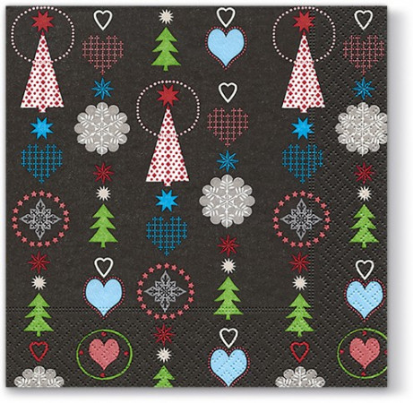 detail Vánoční ubrousky s barevnými motivy GD DESIGN