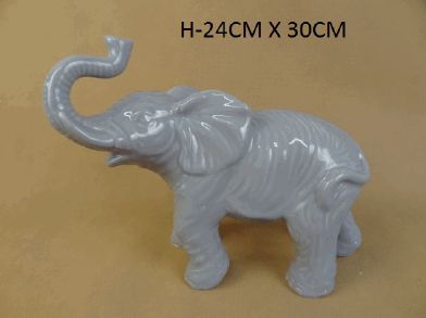 detail Veľký keramický šedý slon GD DESIGN