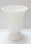 náhled Bílý keramický květináč s ozdobným krajem GD DESIGN