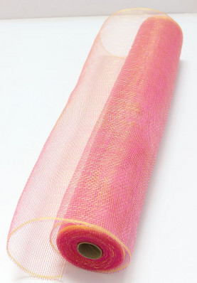 Ružová sieťka na aranžovanie 54 cm