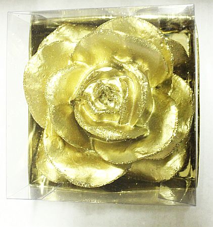 detail Sviečka ruža veľká zlatá GD DESIGN