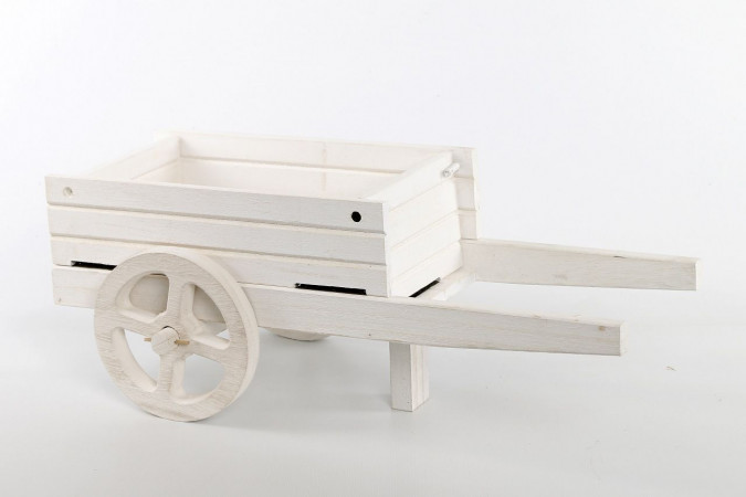 detail Dekoračné vozíček na záhradu biely GD DESIGN