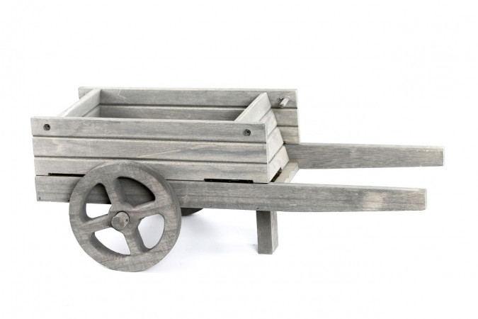 detail Dekoračný vozíček na záhradu sivý GD DESIGN