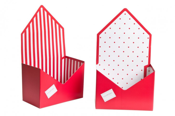 detail Krabička ve tvaru obálky červená GD DESIGN