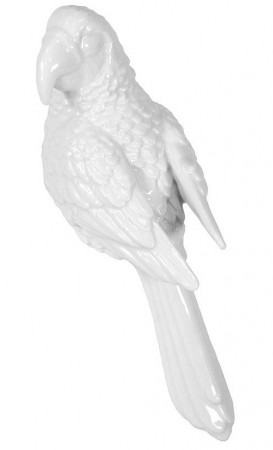 detail Biely keramický papagáj GD DESIGN