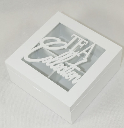 detail Krabička na čaj bílá dřevěná GD DESIGN