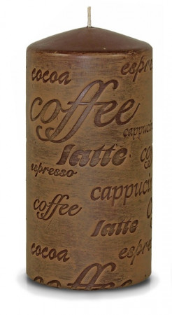 detail Svíčka Coffee válec tmavě hnědá 14x7 cm GD DESIGN