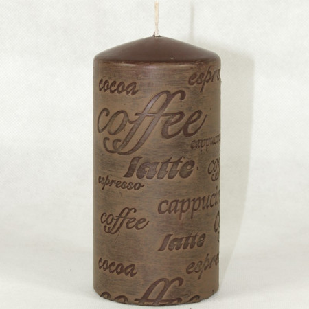 detail Svíčka Coffee válec tmavě hnědá 14x7 cm GD DESIGN