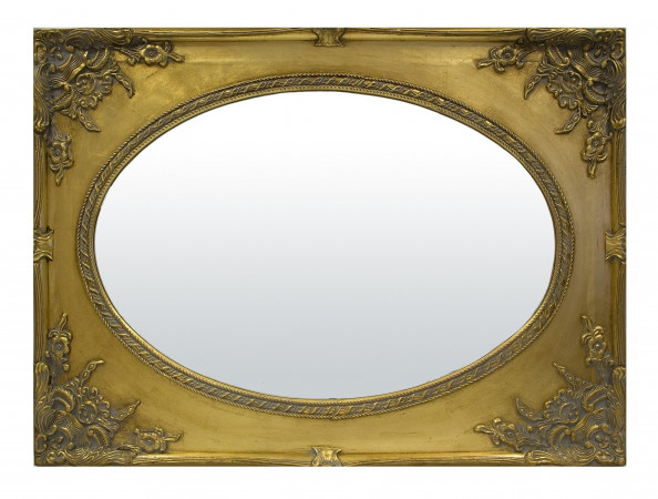 detail Zámocké zlaté zrkadlo oválne GD DESIGN